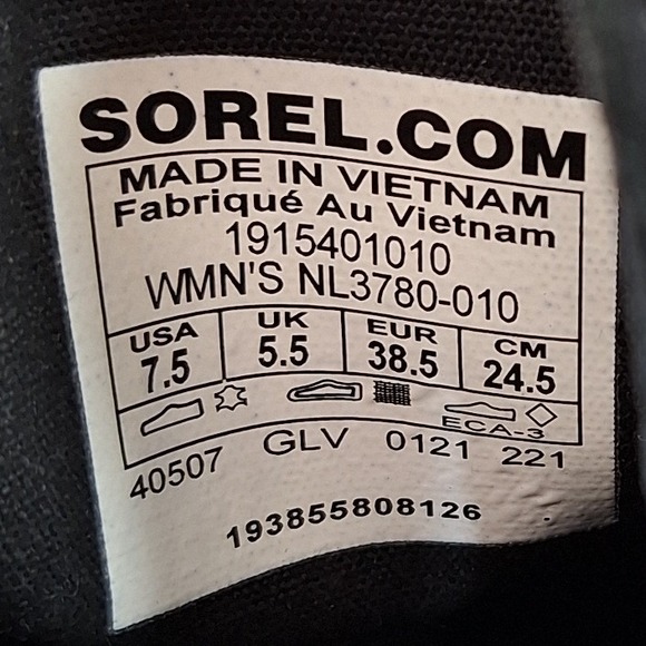 Sorel Lolla Cut-Out Leather Ankle Boots Black Round Toe Stacked Heel Women's 7.5 - Picture 9 of 9